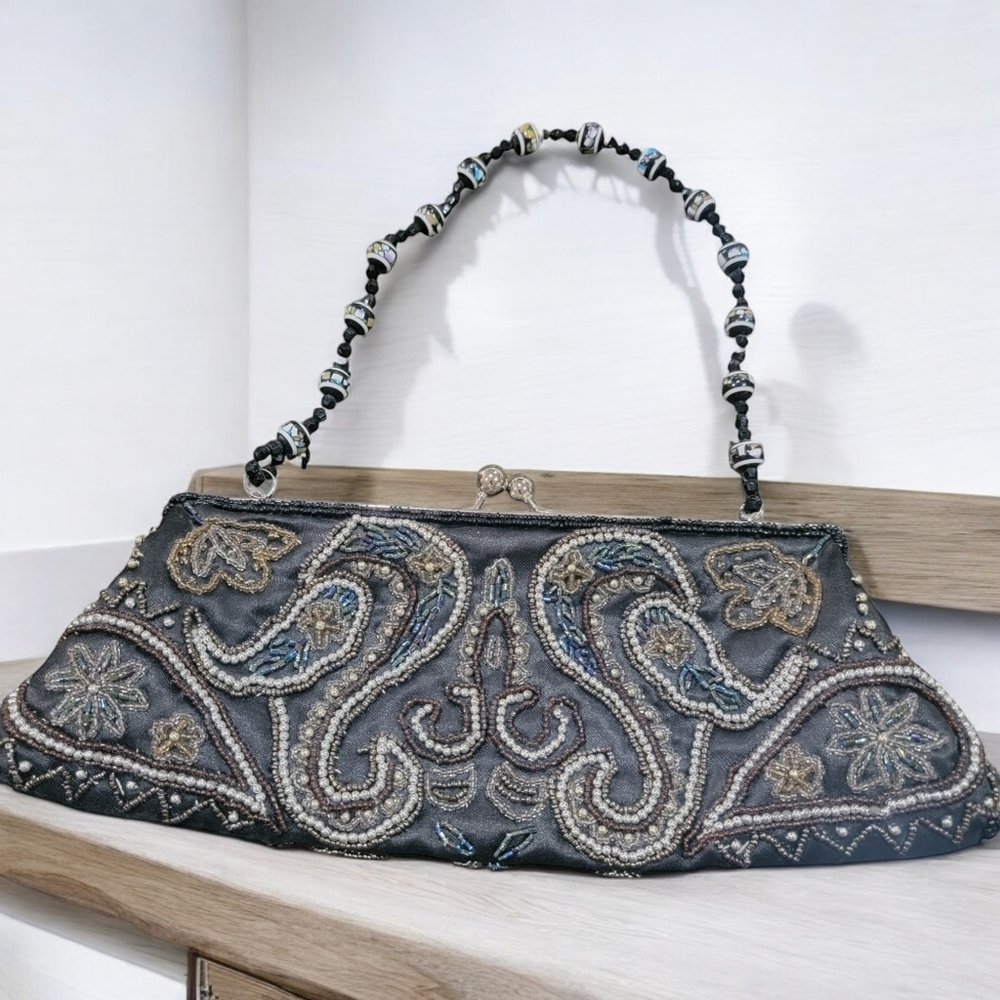 Black beautiful Beaded handbag